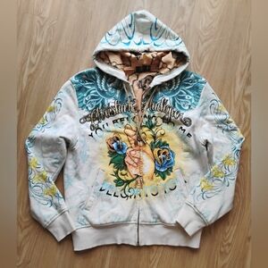 Christian Audigier You Belong To Me Authentic Hoodie Rhinestones Men’s MED NWOT